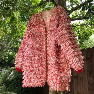 Gorgeous vintage homemade fabric cardigan/jacket!